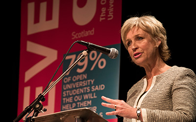 Dr Sally Magnusson giving her inaugural Honorary Graduate lecture in May at Glasgow’s Mitchell Library, during Dementia Awareness Week in Scotland.